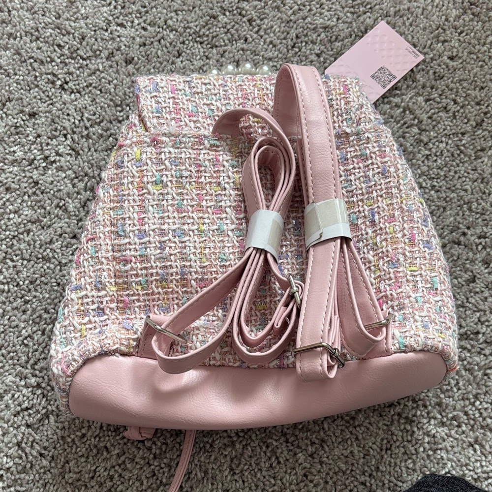 Pink Tweed Backpack - Picture 2 of 4